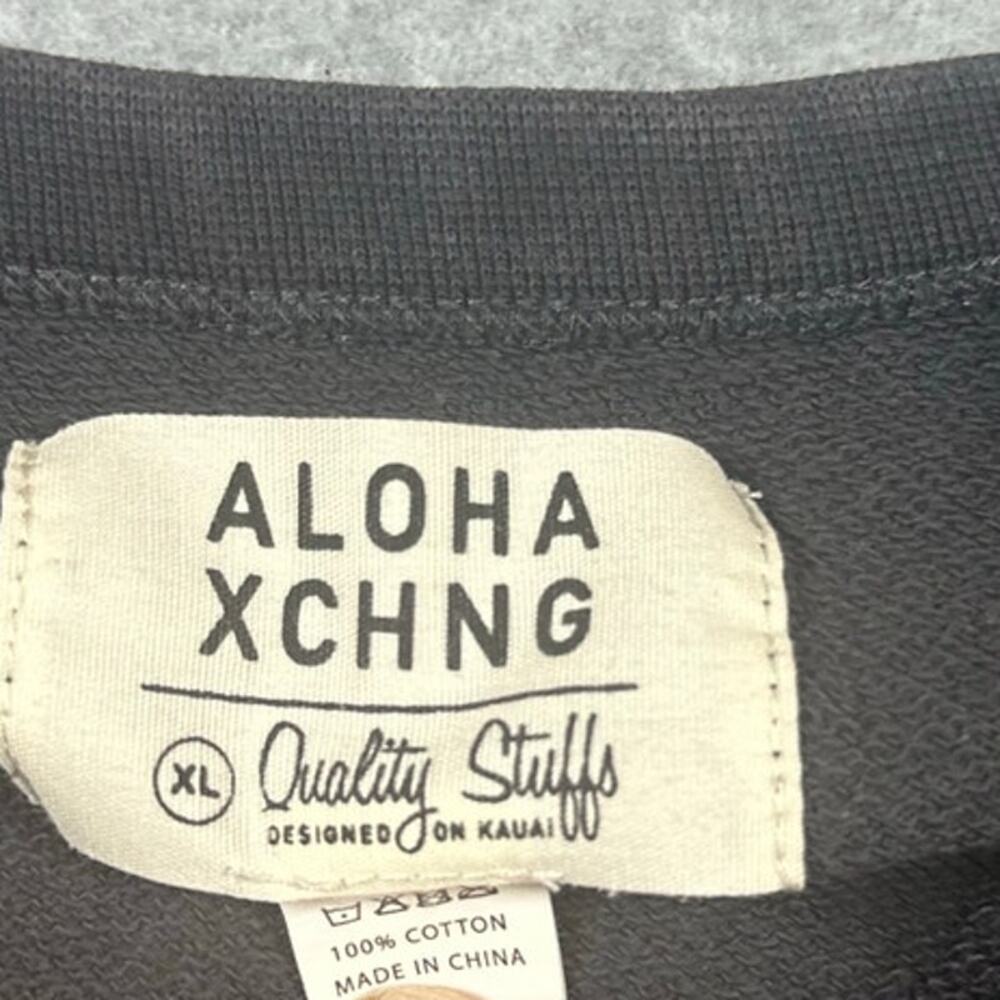 Aloha Exchange Gray Crewneck Sweatshirt XL Pink Logo 100% Cotton - Picture 3 of 5